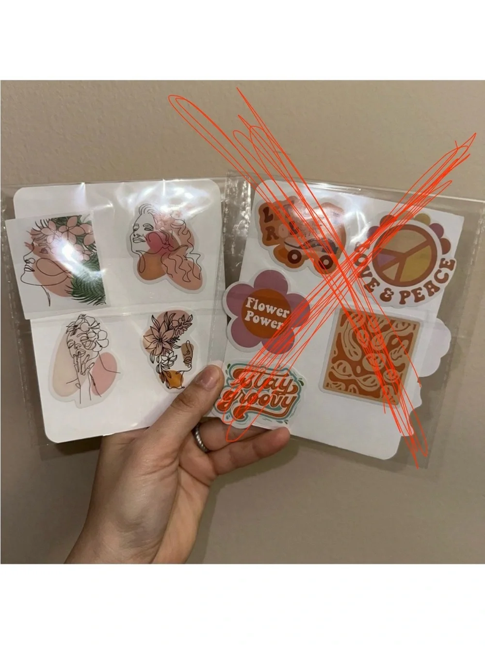 Sticker set #8 (stickers on front/back of white paper)